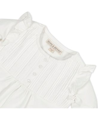 Baby Girls Long Sleeve Flutter Pintuck Knit Top