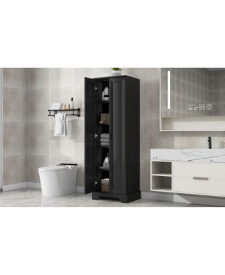 Storage Cabinet with Two Doors for Bathroom, Office, Adjustable Shelf, MDF