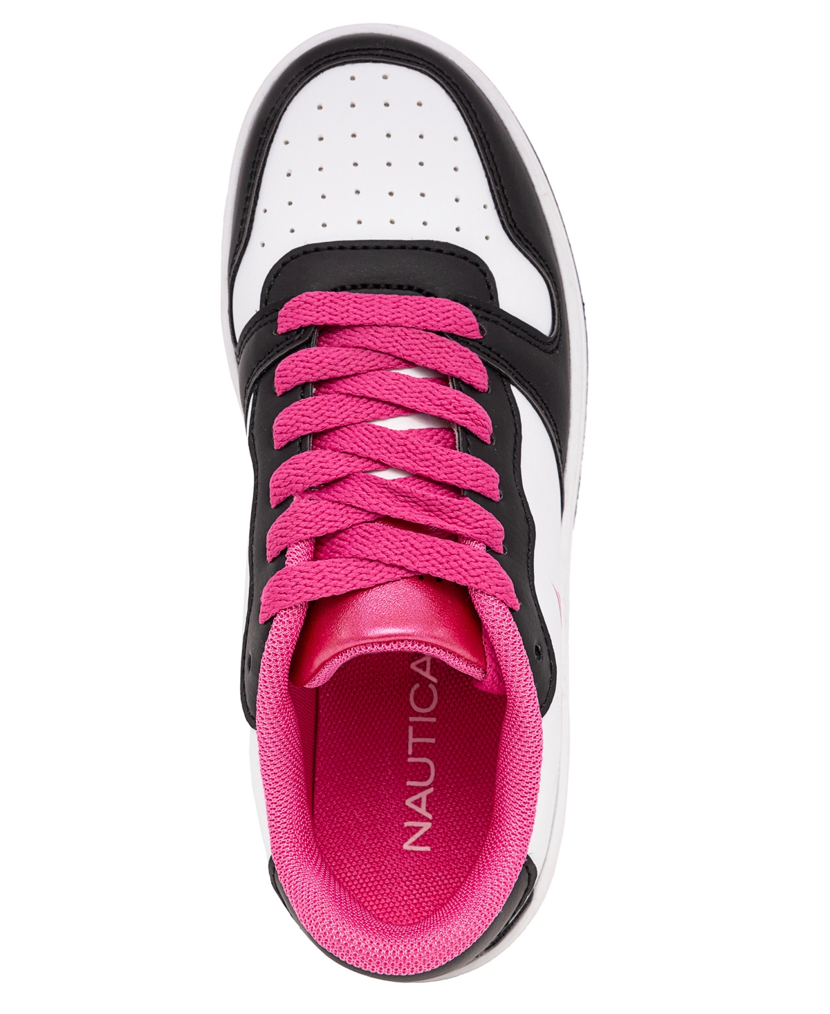 Nautica Little Girls Manetta Casual Sneaker In White,black,bold Pink