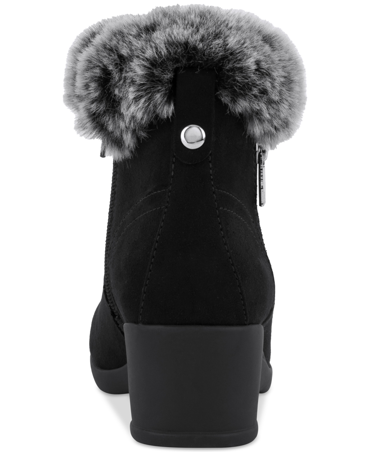 Jones New York Women's Carleen Faux Fur Cozy Wedge Booties In Black