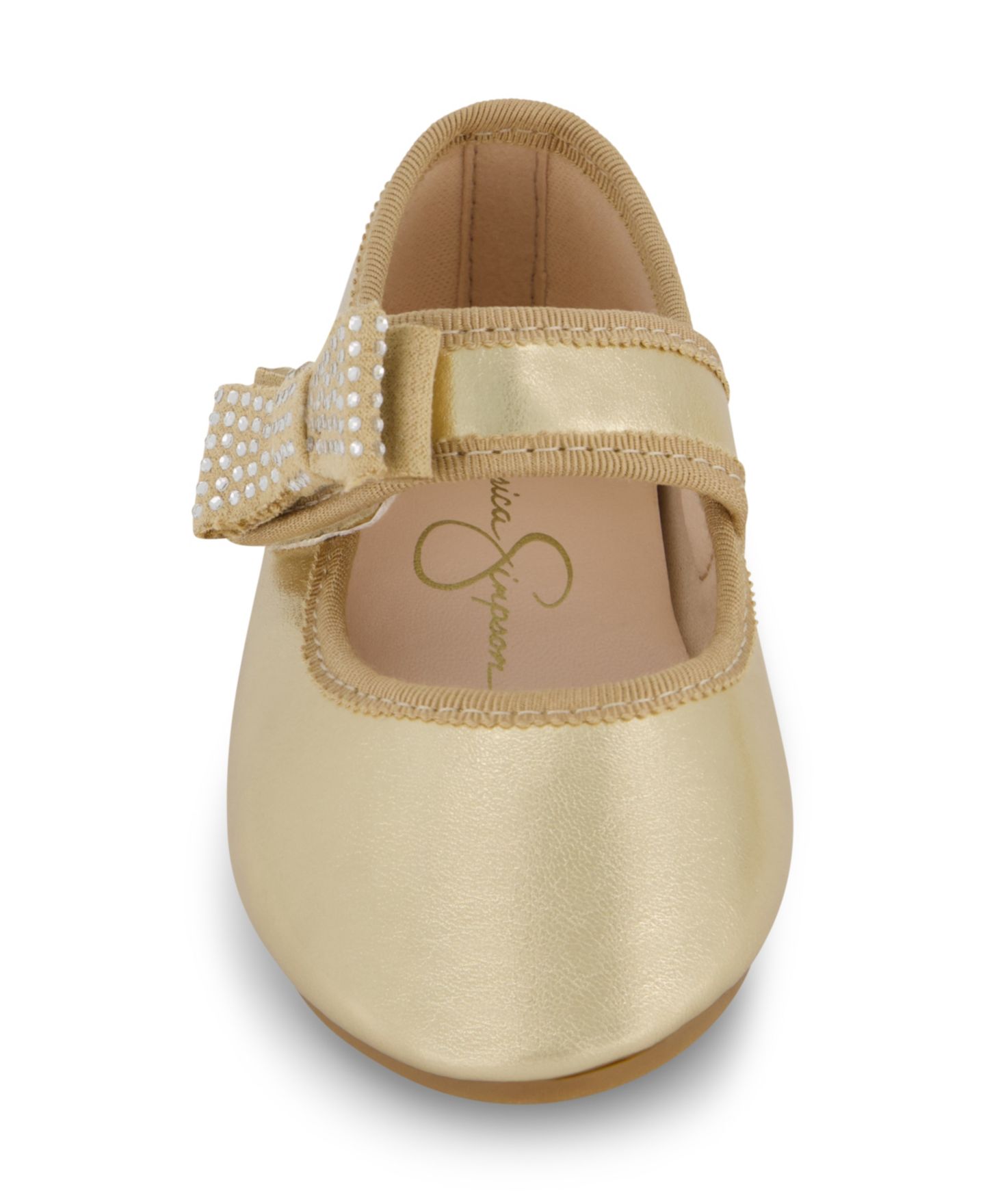 Балетки Jessica Simpson Amy Crystal Bow Ballet Flat для девочек-малышей, цвет: Золотой — фото 3