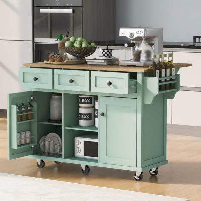 Multifunctional Storage and Wheels Kitchen Cart