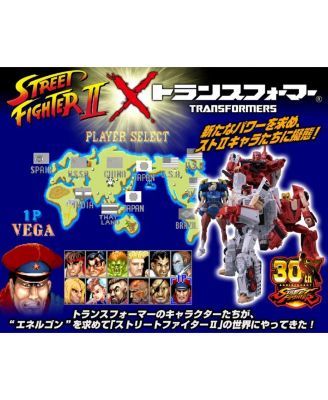 Optimus Prime Ryu and Megatron M. Bison Street Fighter 2 Collaborative