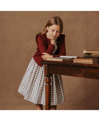 Girls Organic Milano Ruffle Shoulder Cardigan