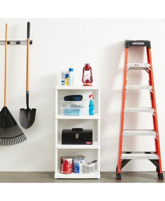 4 Shelf Fixed Height Solid Light Duty Home Storage Unit, White