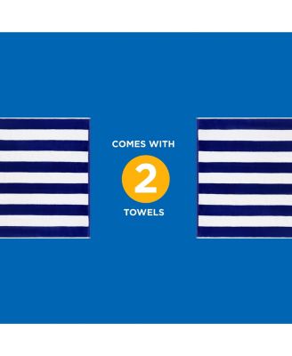 Striped Towel - Absorbent, 100% Cotton Towels - Oversized Towels for Beach Essentials - Quick-Dry Swimming Towels - Soft Towels with Striped Design - 32" x 62", (2 Pack)