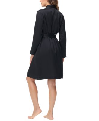 Madision Park Women's Gift Packed Satin Shell Fleece Lined Robe