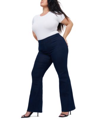 Plus Size Flare High Rise Pull on Jeans