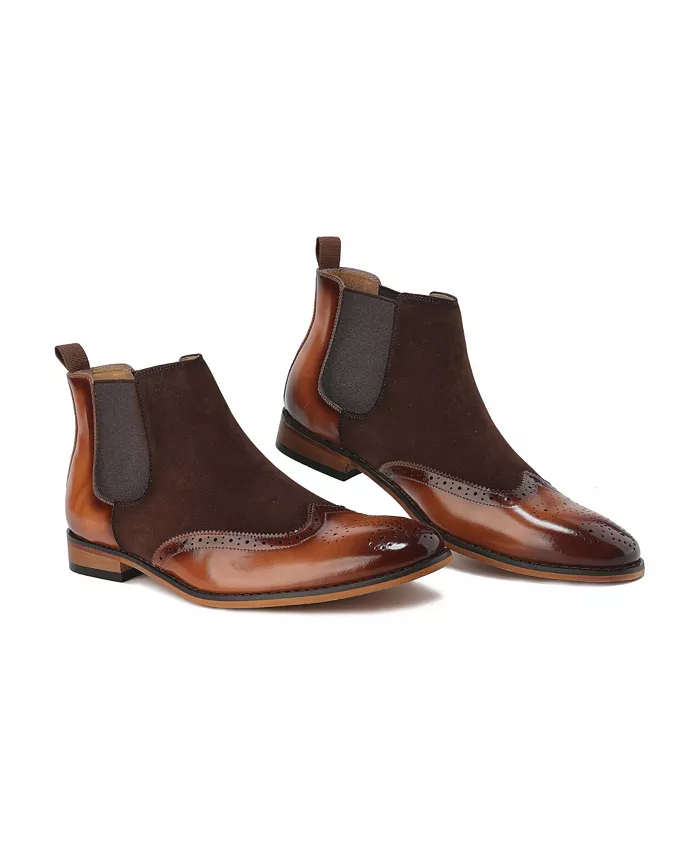 Men's Wingtip Brogue Two-Tone Chelsea Boots - thumbnail 4
