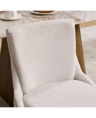  Modern Chenille Dining Chairs, Set of 2