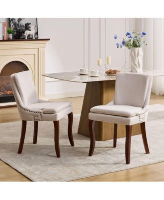  Modern Chenille Dining Chairs, Set of 2