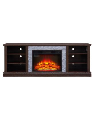 Modern TV Media Console with Fireplace Insert