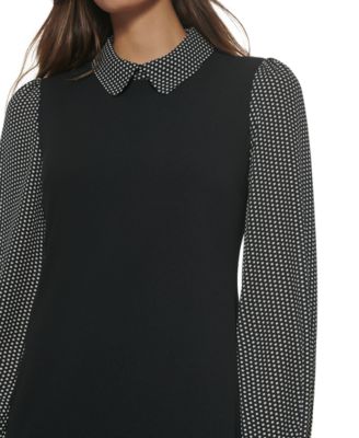 Women's Polka-Dot Layered-Look Shift Dress