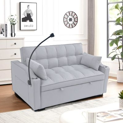 Modern Velvet 3-in-1 Loveseat Sofa with Pullout Bed