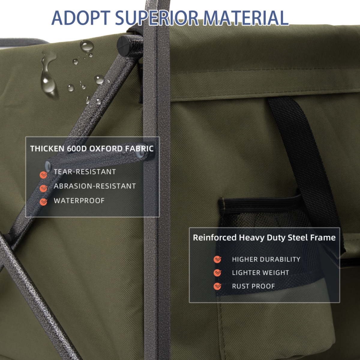 Streamdale Furniture Outdoor Garden Park Utility kids wagon portable beach trolley cart camping foldable with big wheels folding wagon