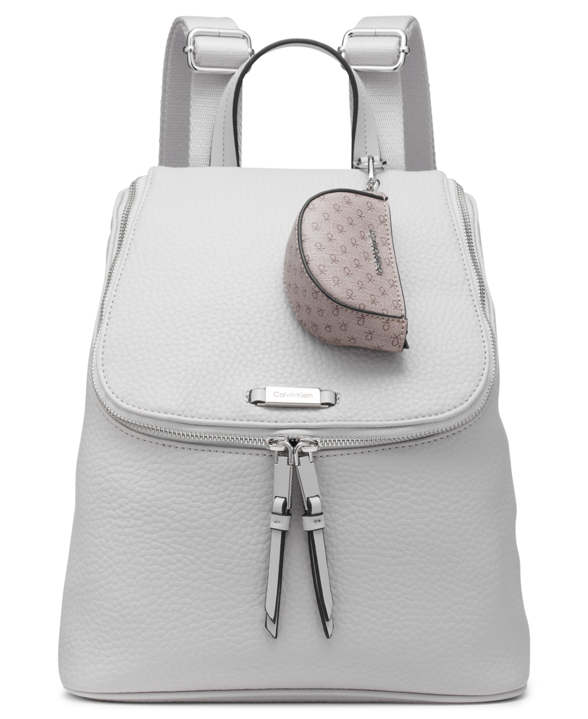 Calvin Klein Zulle Zip-around Backpack With Signature Hang Off In Dove Gray
