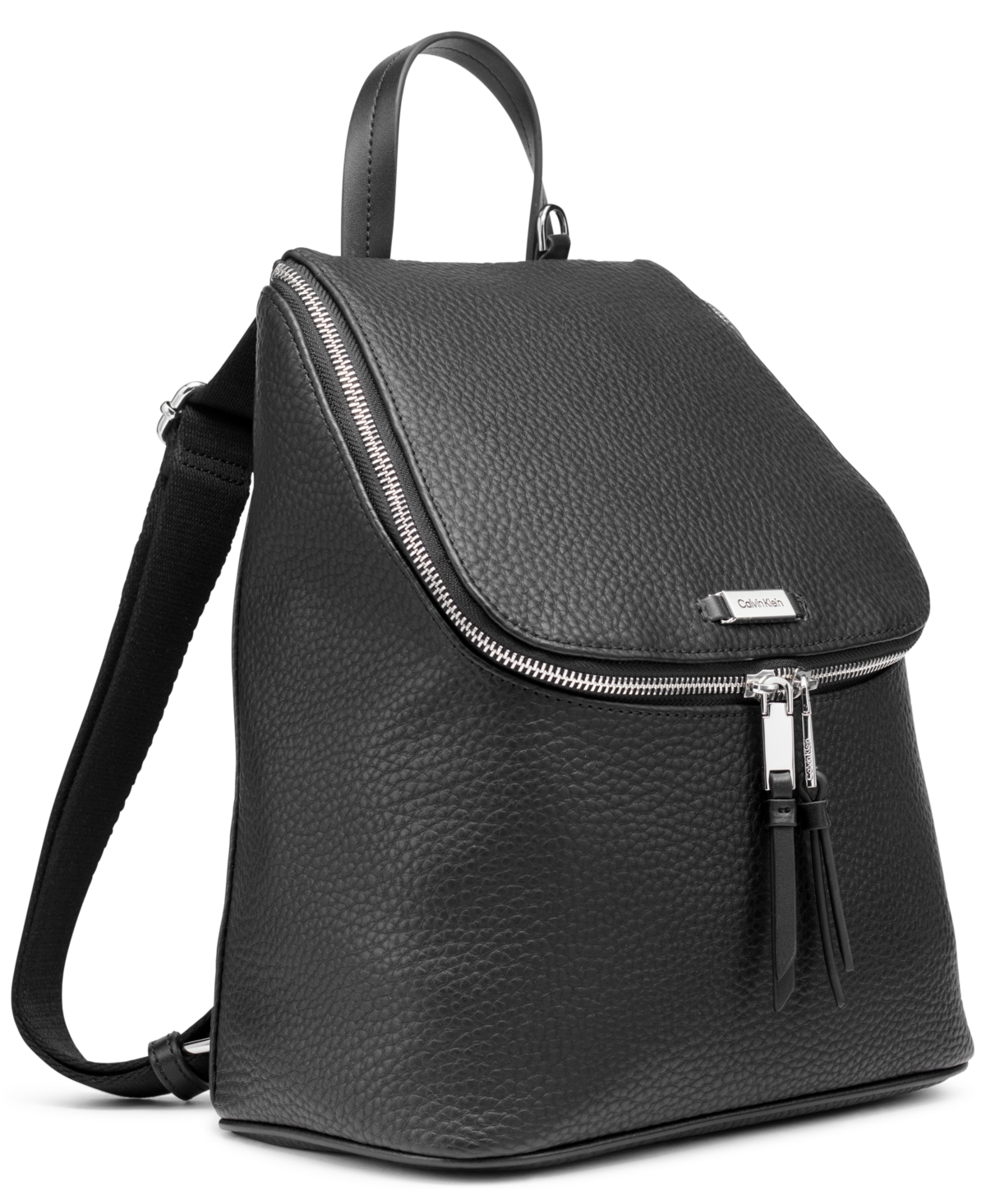 Calvin Klein Zulle Zip-around Backpack With Signature Hang Off In Black,silver