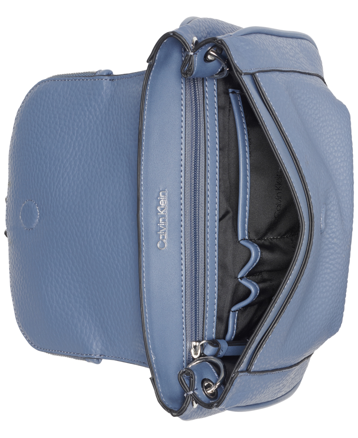 Calvin Klein Zulle Zip-around Crossbody With Signature Hang Off In Blue Multi