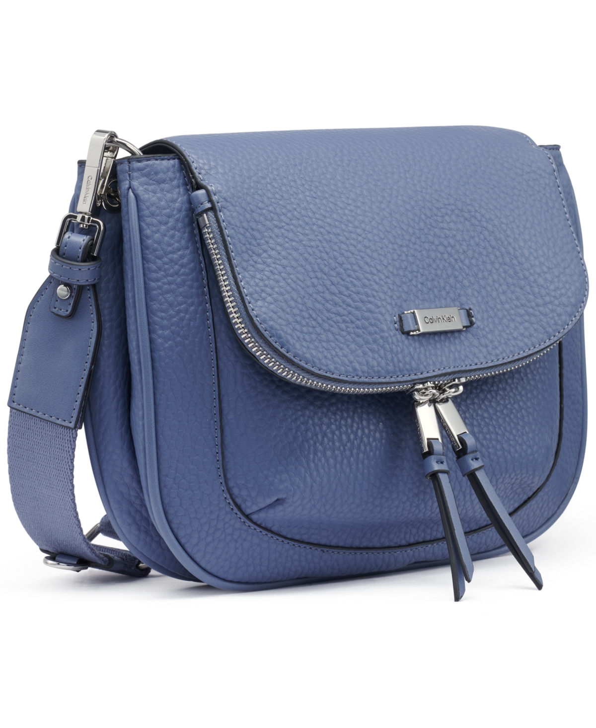 Calvin Klein Zulle Zip-around Crossbody With Signature Hang Off In Blue Multi