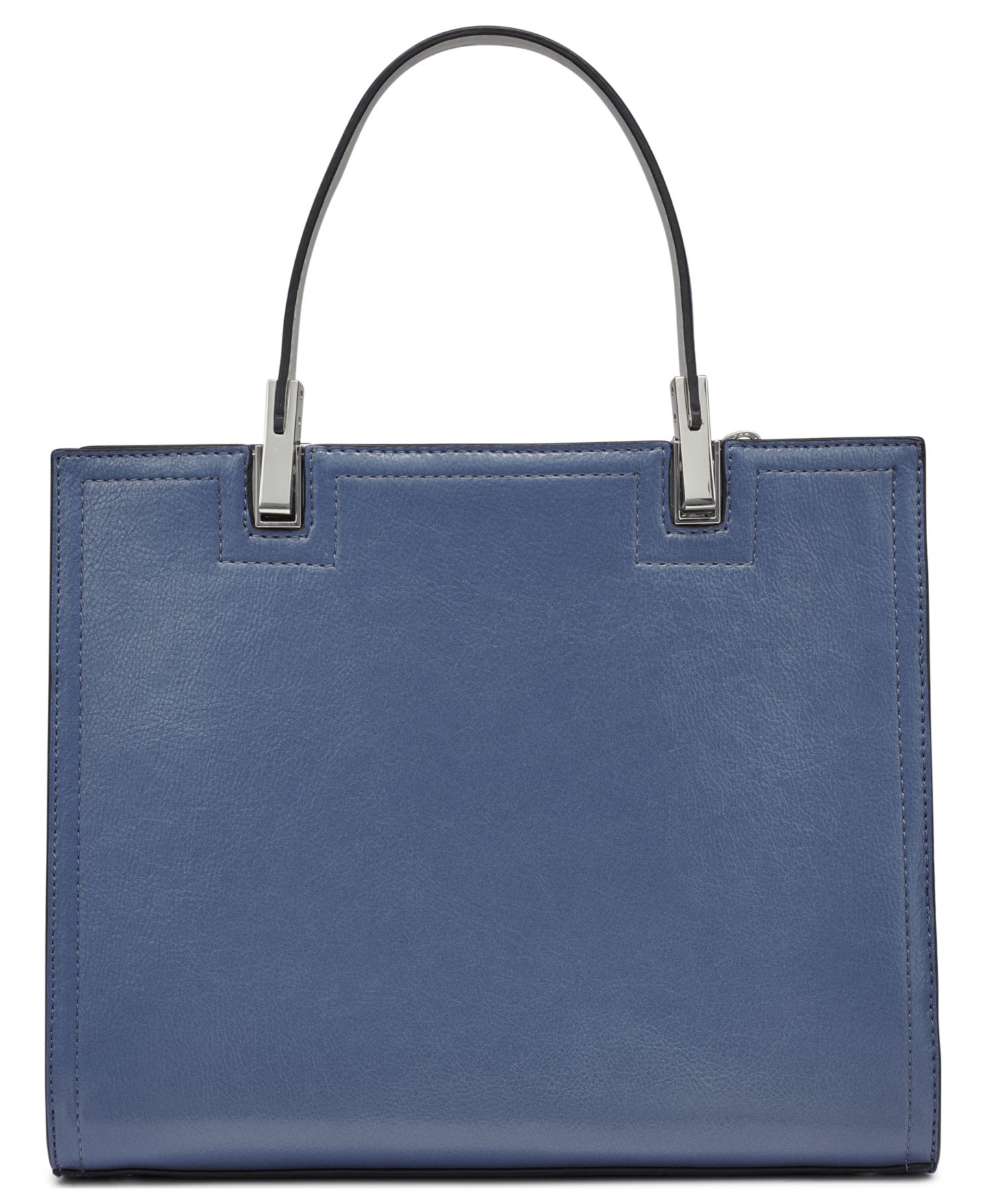 Женская сумка Calvin Klein Verne Mixed Material Convertible Satchel, цвет: Серый / Синий — фото 2