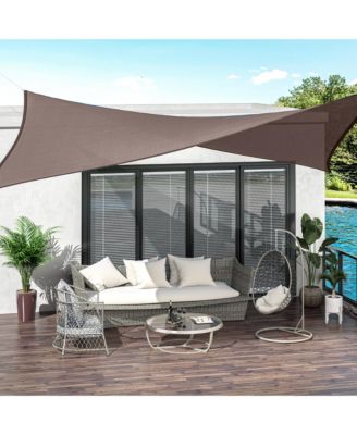 13' x 20' Sun Shade Sail Canopy Outdoor Shade Sail Cloth for Patio Deck Yard with D-Rings and Rope Included, Brown