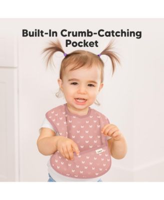 3-Pack Waterproof Baby Bibs for Eating, Lightweight, Mess Proof Toddler Bibs with Food Catcher