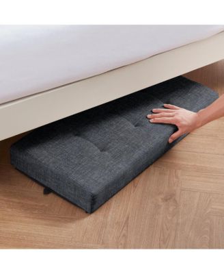 Foldable Tufted 30 Inch Linen Bench Storage Ottoman with Legs