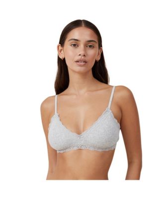 Women's Cotton Lace Triangle Padded Bralette