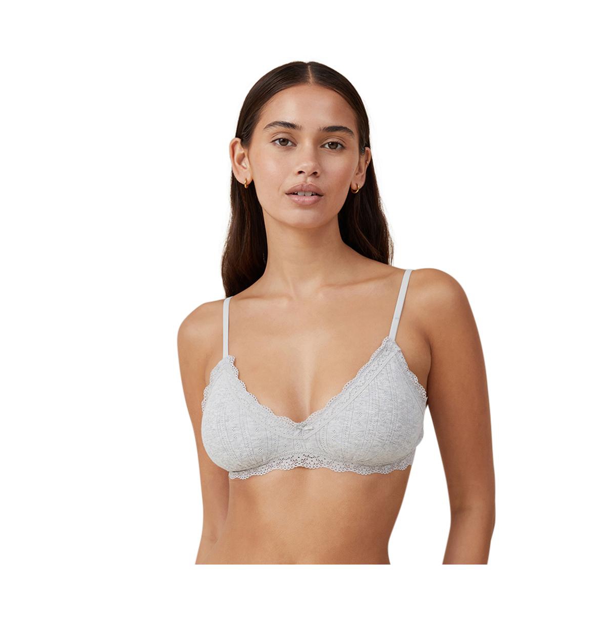 Cotton On Women's Cotton Lace Triangle Padded Bralette