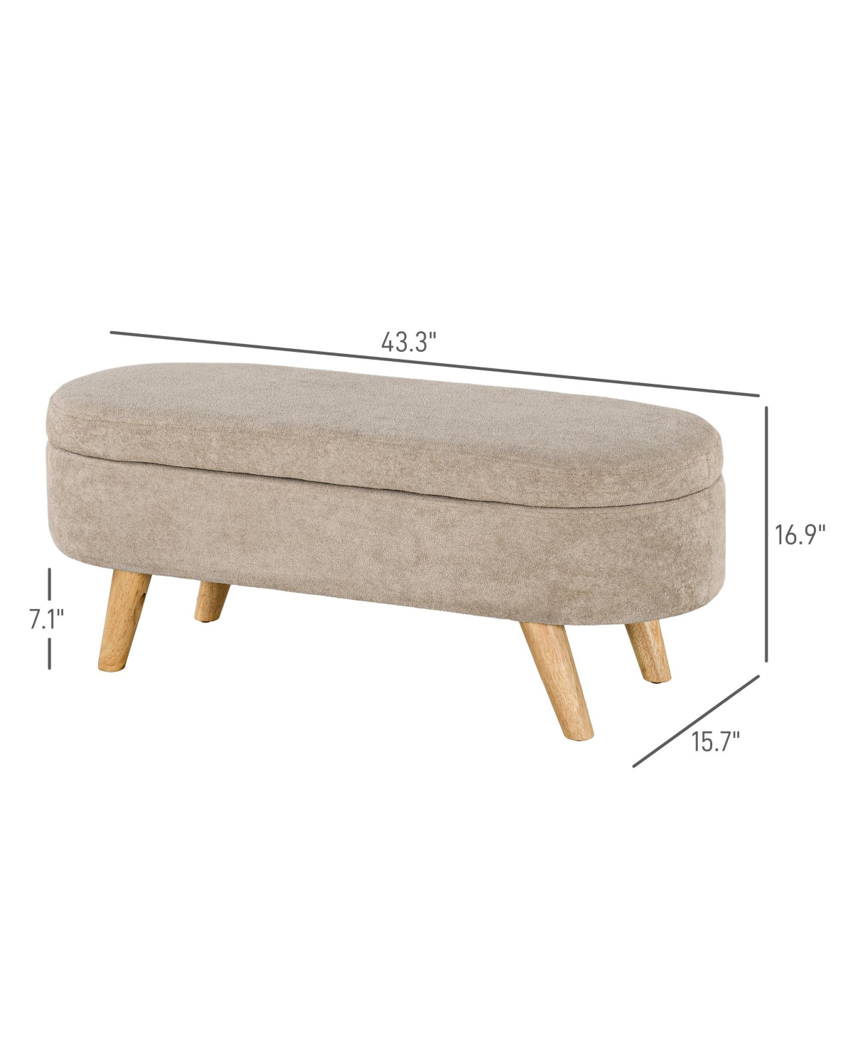 Streamdale Furniture Storage Ottoman Bench, 43.3