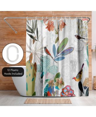 Where the Passion Flower Grows by PI Creative Art Floral Shower Curtain, 71x74