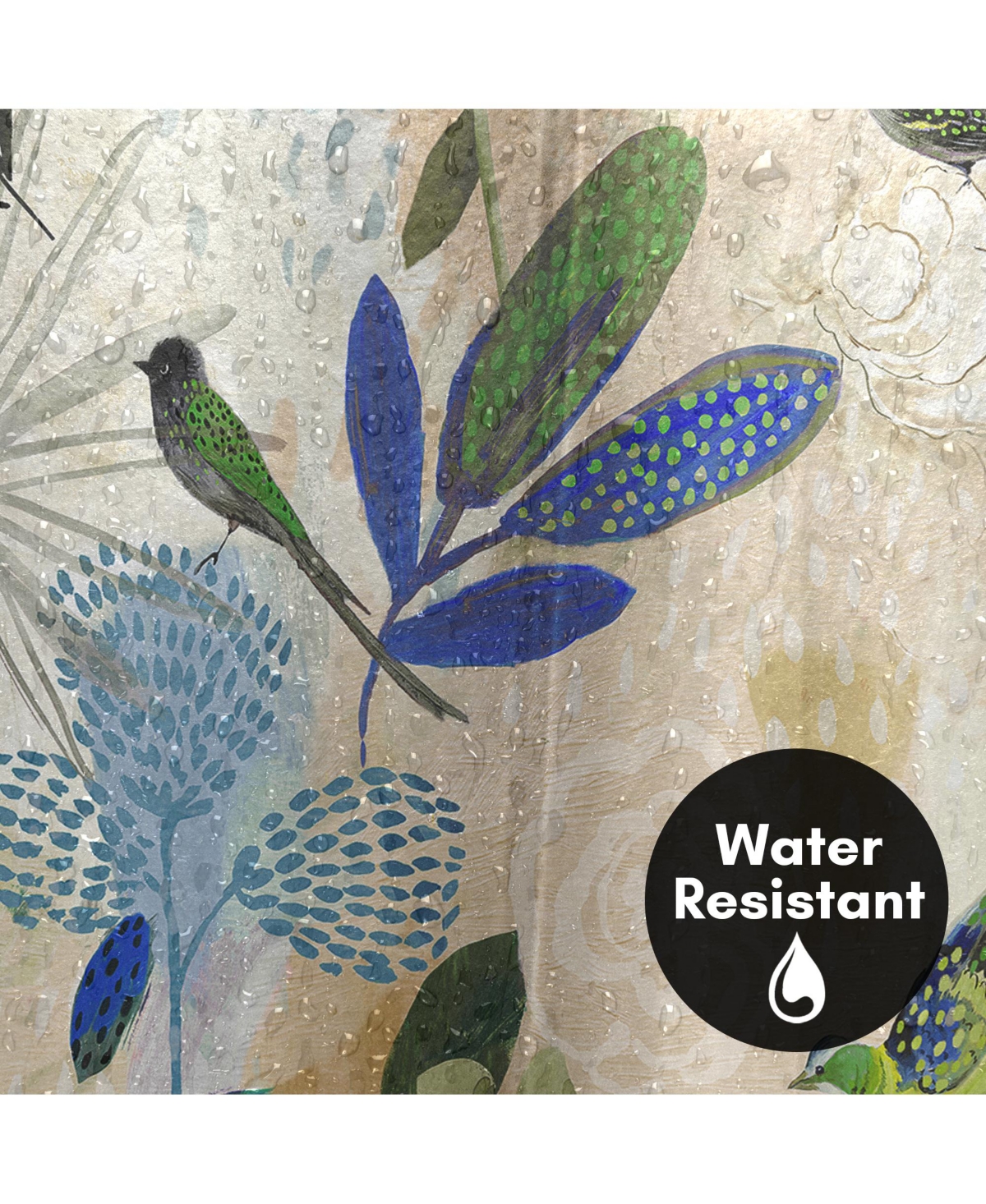 Americanflat Floral Shower Curtain Where the Passion Flower Grows by Pi Creative Art - Blue