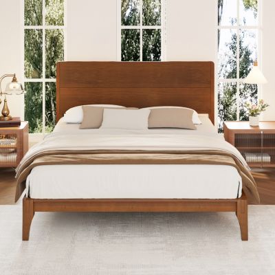 Streamdale Mid-Century Queen Platform Bed with Bamboo Wood