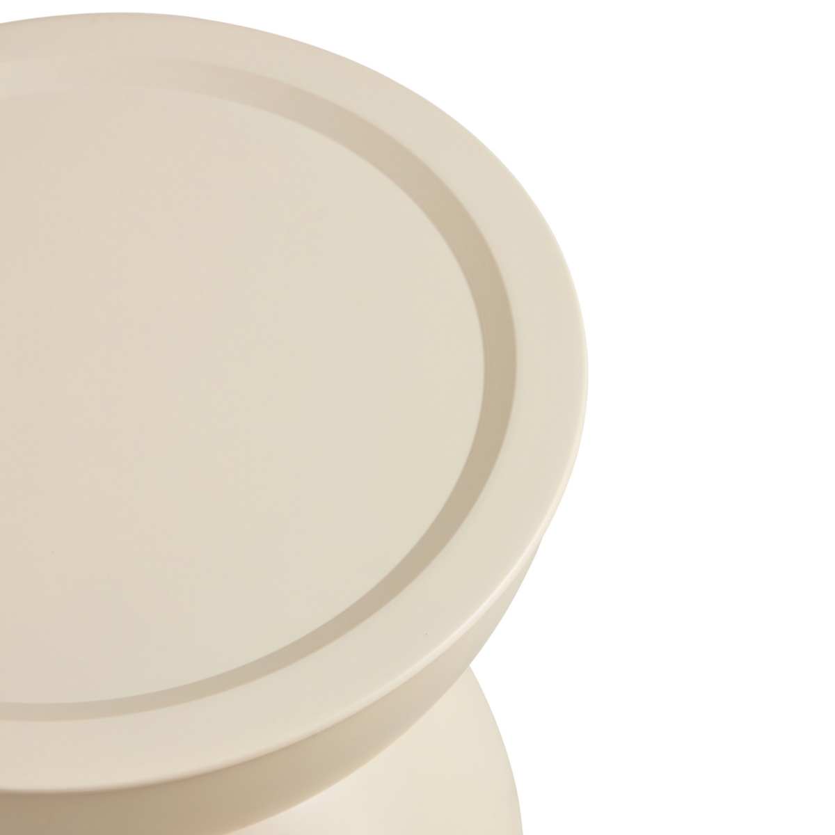 Streamdale Furniture Milk White coffee round tables with Storge Movable Table Top Multifunctional End Side Table