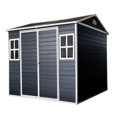 Streamdale 6x8ft Resin Outdoor Storage Shed with Two-Window and Floor