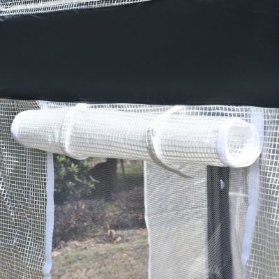 10' x 7' x 7' Walk-In Greenhouse, Outdoor Garden Warm Hot House with 4 Roll-up Windows, 2 Zippered Doors and Weather Cover, White