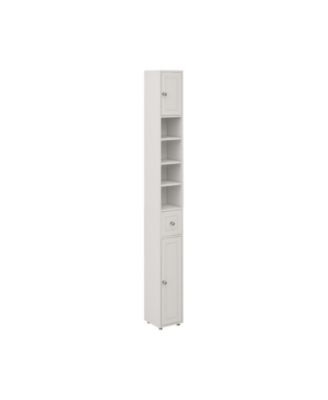 71" Slim Bathroom Cabinet with Drawer & Shelves-White