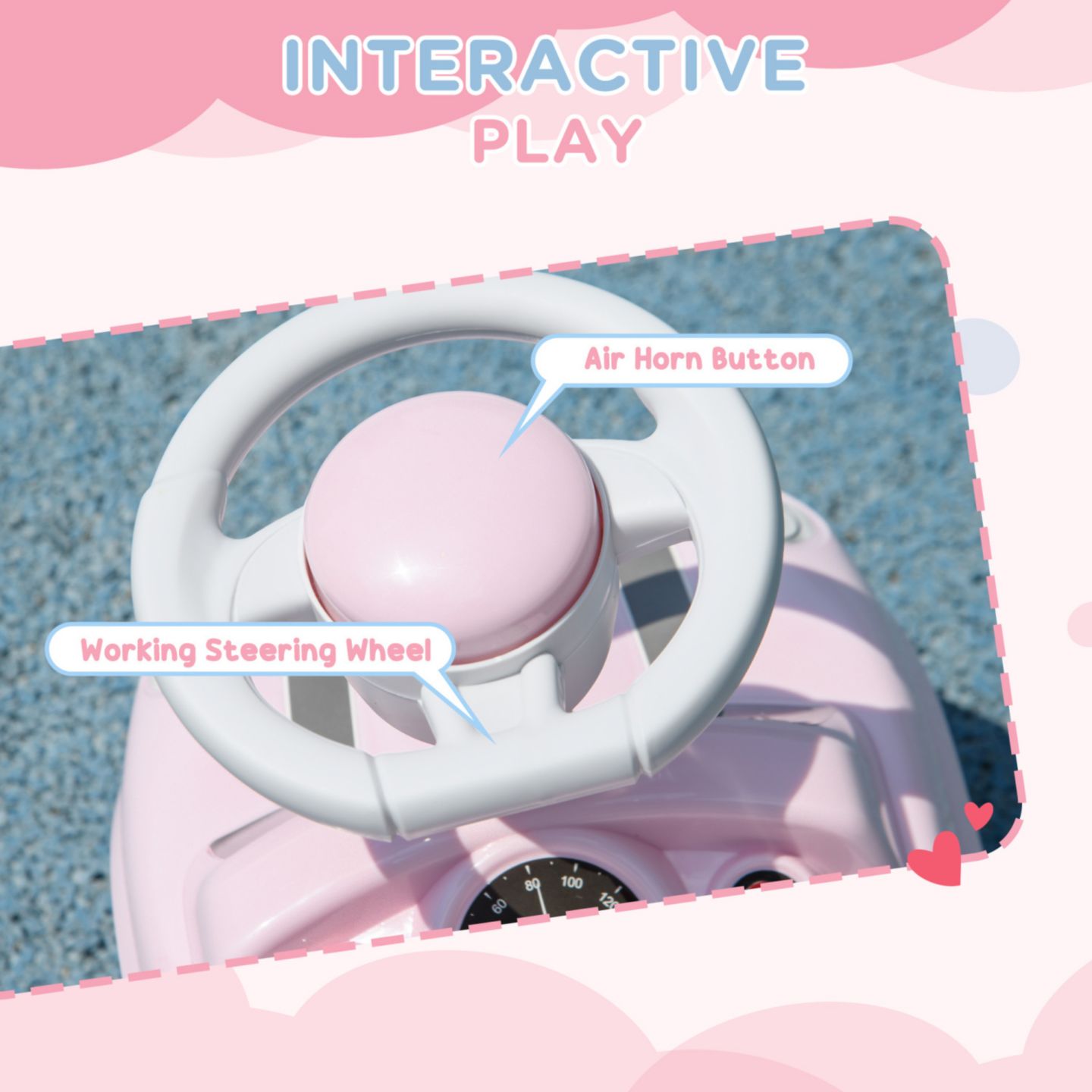 Детская игрушка Streamdale Furniture Foot-to-Floor Sliding Car with Working Steering Wheel, 55 lbs. Capacity, Ages 18-36 Months — фото 5