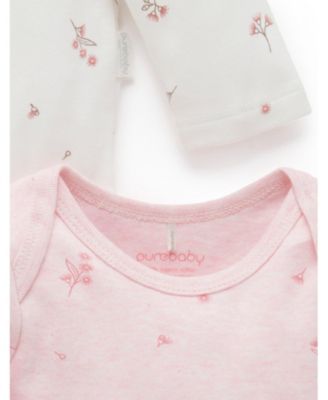 Baby Girls Easy Neck L/S Bodysuit 2 pack