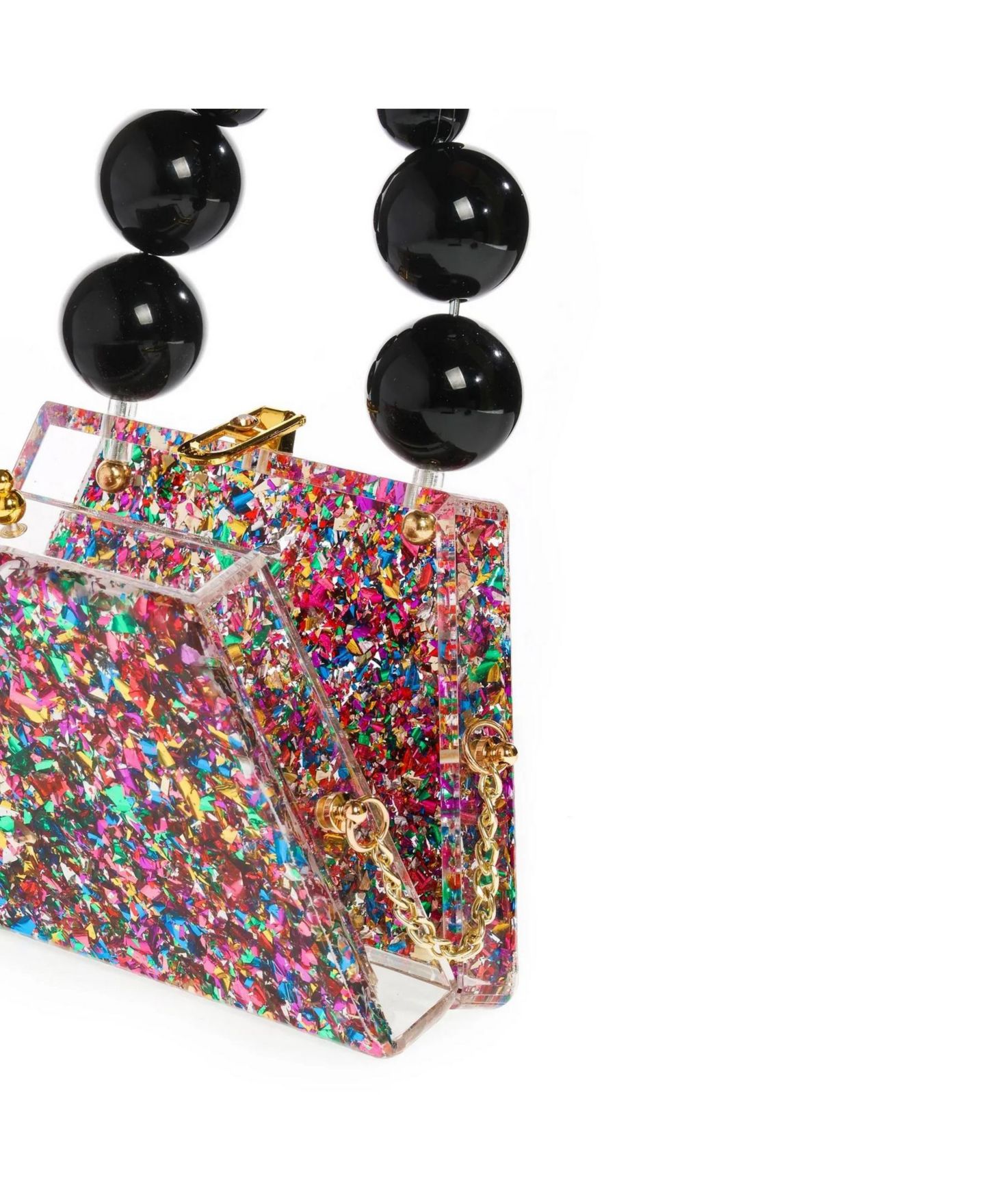 Женский клатч Milanblocks Forever Love confettie Top Handle Acrylic Clutch, цвет: Разноцветный — фото 3