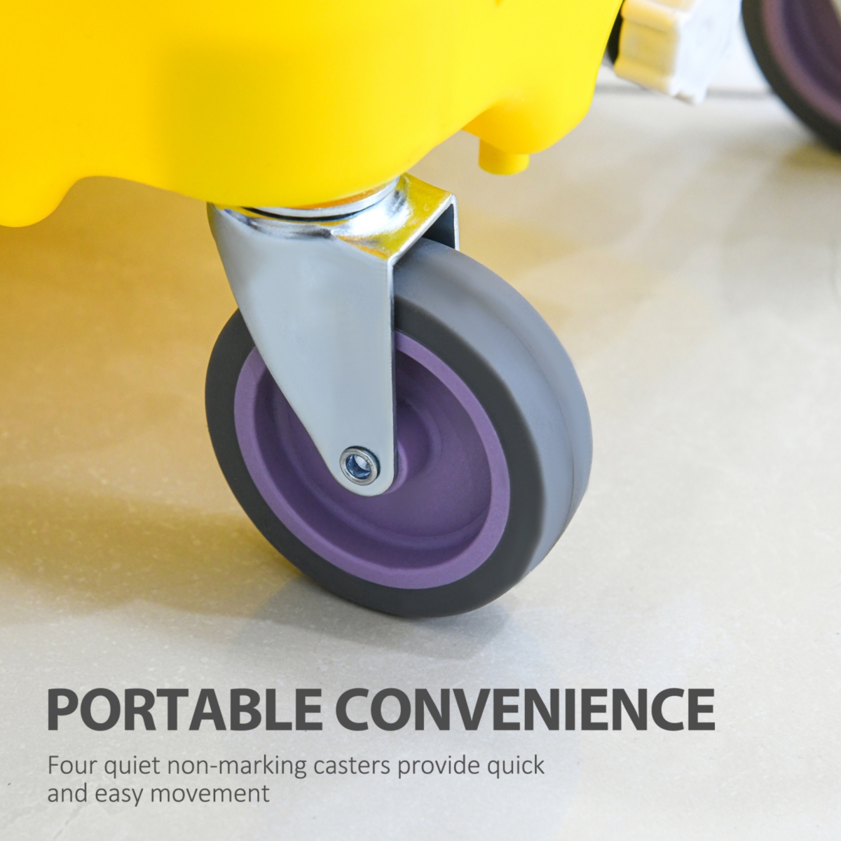 Streamdale Furniture Mop Bucket Cart with Side Press Wringer, Metal Handle and 34 Quart Capacity,- Yellow
