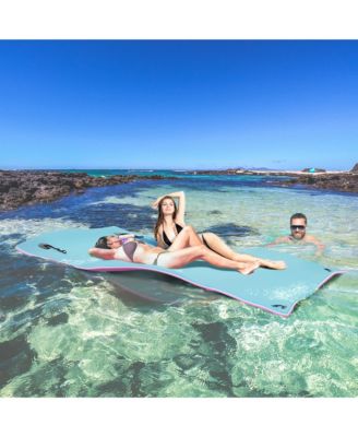 10' x 5' Floating Mat, 3-Layer Lily Pad Swimming Pool Floating Water Mat, Thick and Durable Water Activities Mat for Lake, Oceans