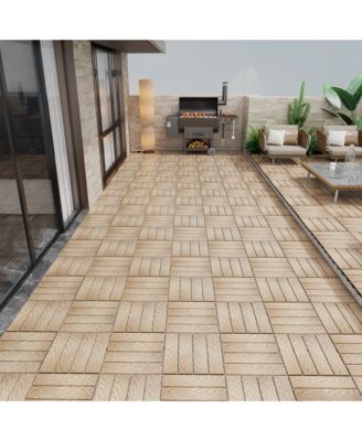 WPC Interlocking Deck Tiles, 11-Pack