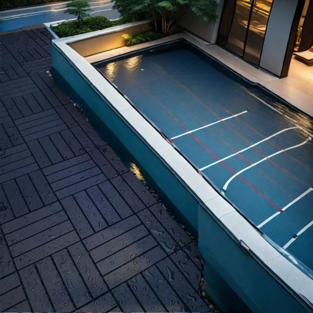 Streamdale Furniture 54 Pack Interlocking Plastic Deck Tiles - 12