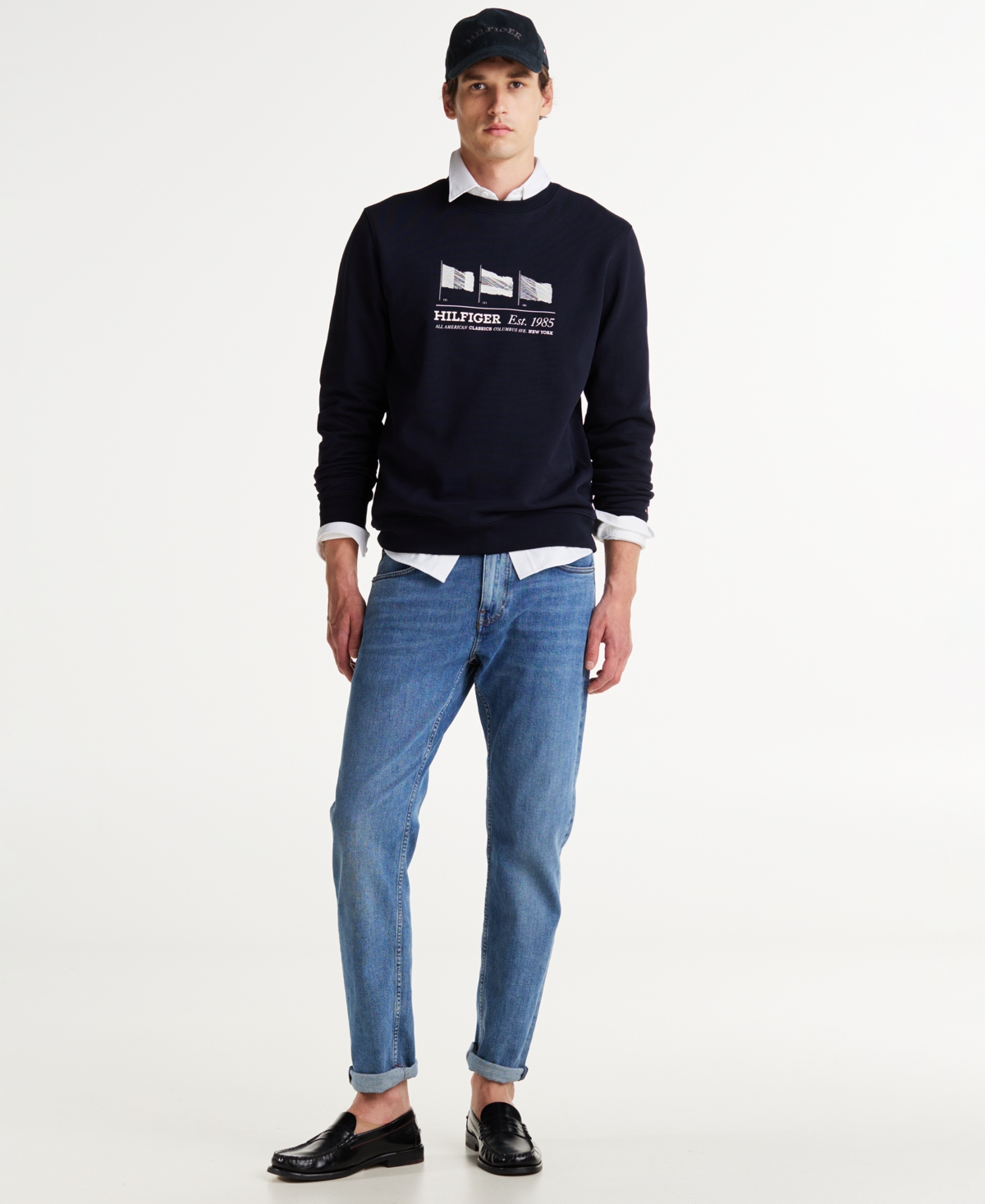 Shop Tommy Hilfiger Men's Flags Logo Graphic Sweatshirt In Desert Sky