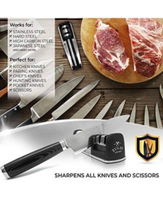 Knife Sharpener & Cut-Resistant Glove (2-Stage Knife Sharpening)