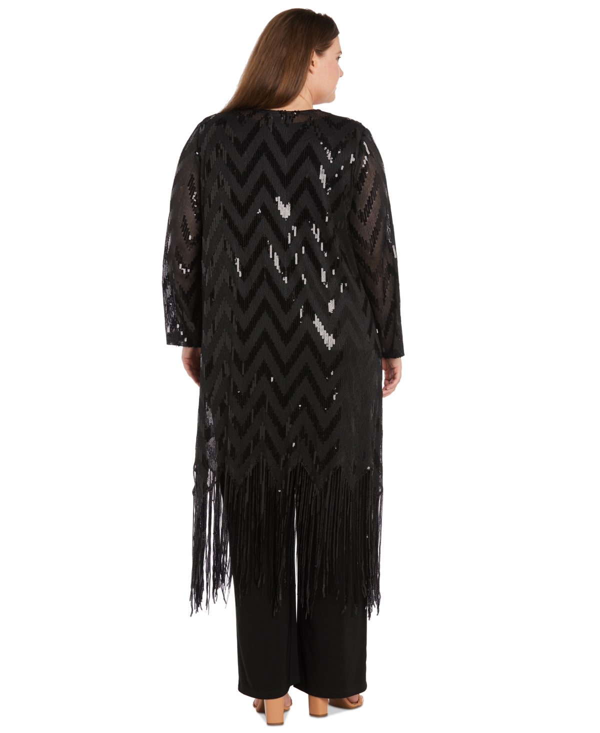R & M Richards Plus Size Sequined Jacket, Top & Pants