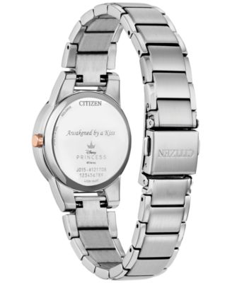 Eco-Drive Women's Disney Princess Sleeping Beauty Aurora Enchanted Stainless Steel Bracelet Watch 30mm Boxed Set