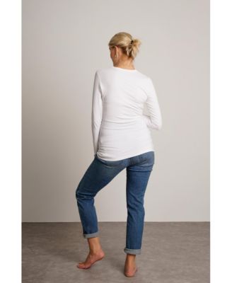 Maternity Liv Long Sleeve Sculpting Crew Neck Tee