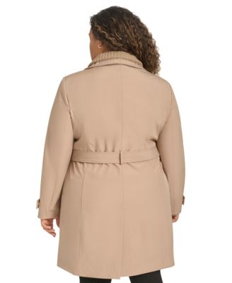 Plus Size Belted Long-Sleeve Wrap Coat, Created for Macy's